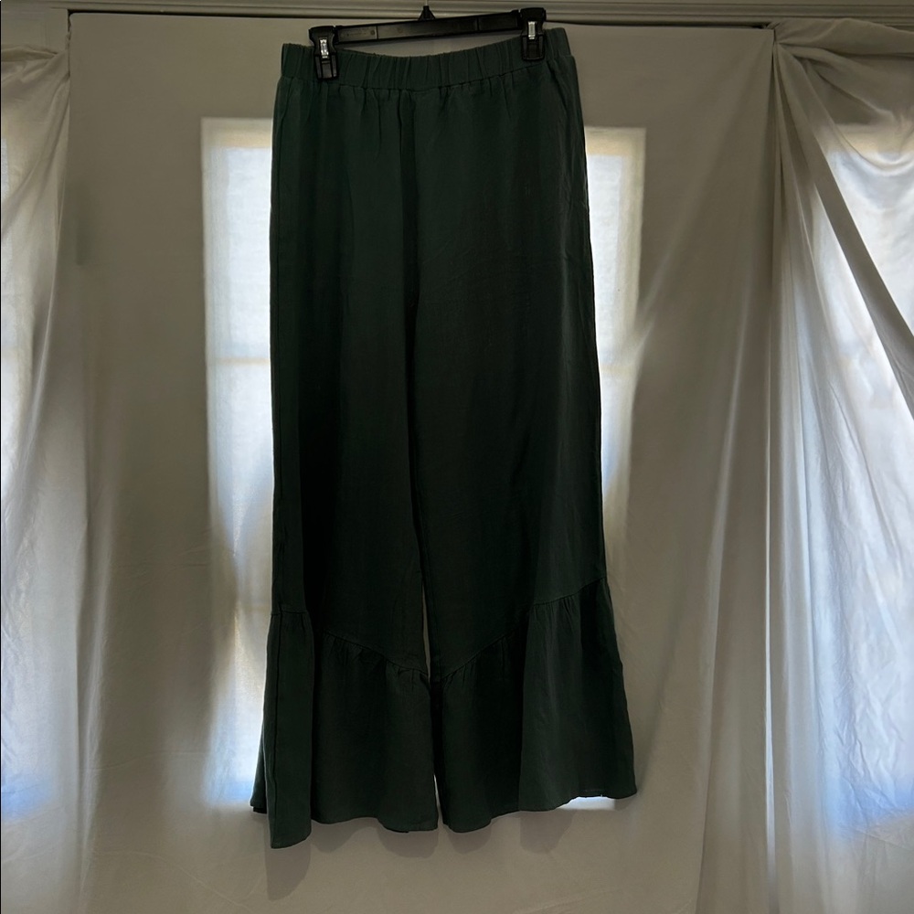 She + Sky Olive Green Wide-Leg Pants